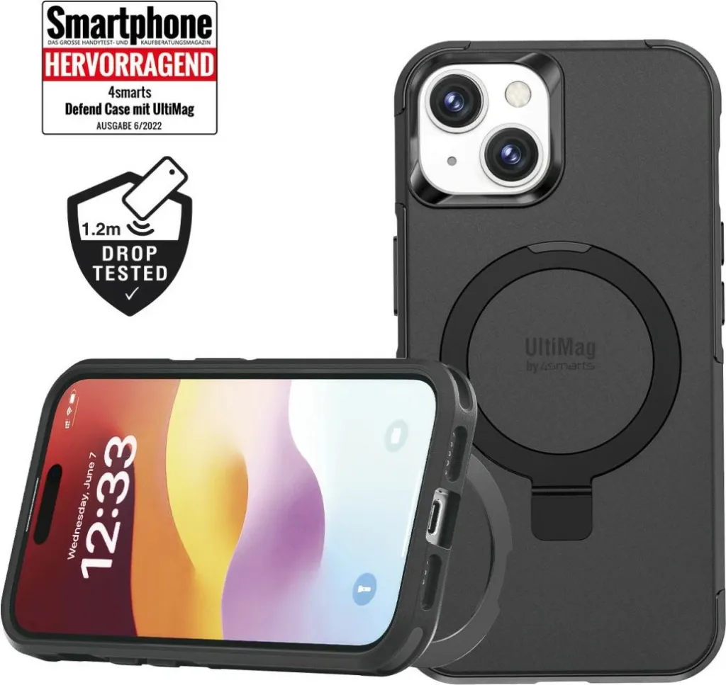 Mbështjellës 4smarts Defend, iPhone 15 Plus, 17 cm (6.7"), i zi - 1