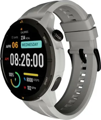 Smartwatch AGM Legion, 1.43 inch AMOLED, 300mAh, bardhë/gri