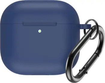 Mbështjellës silikoni Hurtel për AirPods 4 me karabiner, kaltër