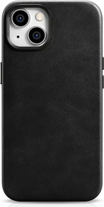 Mbështjellës iCarer Oil Wax Premium Leather për iPhone 14 Plus me MagSafe, i zi