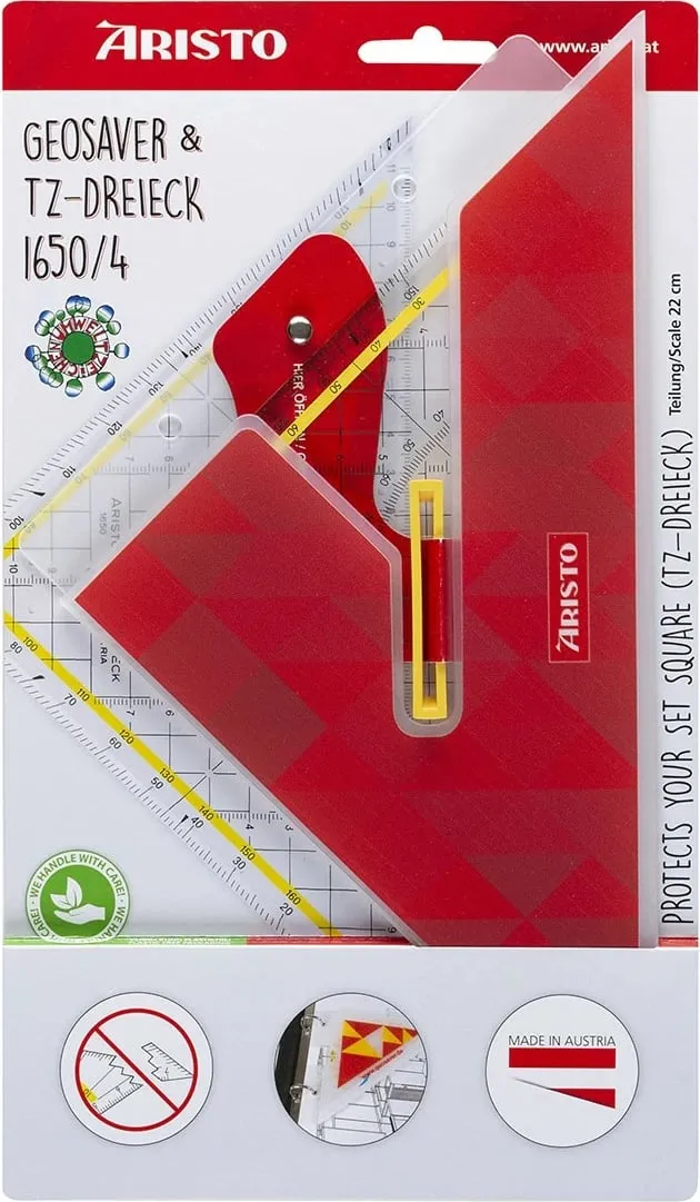 Vizore trekëndore ARISTO 25cm plastikë e kuqe - 2