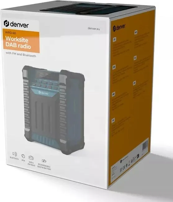 Radio portabile Denver WRD-60, DAB+/FM, Bluetooth, bateri, blu - 5