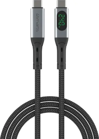 Kabllo USB4 4smarts DigitCord Enterprise 1.5m 240W, e zezë