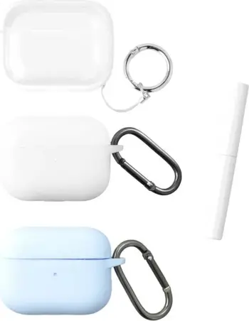 Mbështjellës 4smarts Omega AirPods Pro 2, set 3 copë, i bardhë dhe kaltër