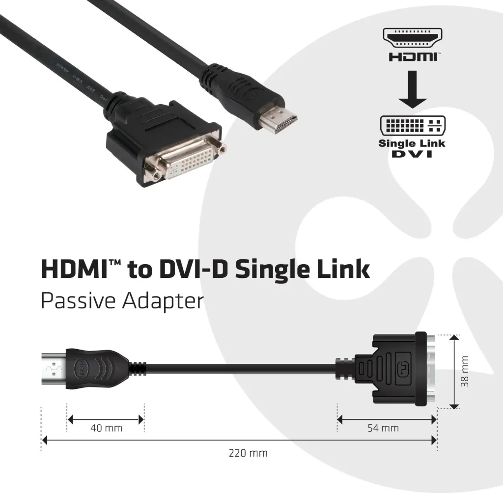 Adapter HDMI në DVI Club3D, Plug and Play, 1920x1200, i zi - 2