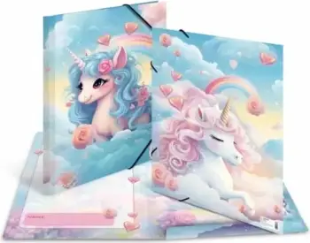 Dosje elastike HERMA Happy Unicorns, A3, karton, shumëngjyrëshe
