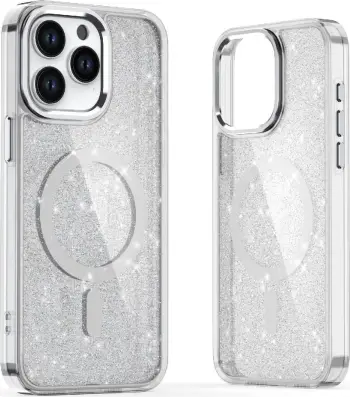 Mbështjellës Hurtel Glitter Case me MagSafe për Samsung Galaxy A56 5G, Bardhë