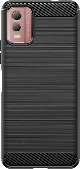 Mbështjellës Hurtel Carbon Case për Nokia C32, silikon, i zi - 1