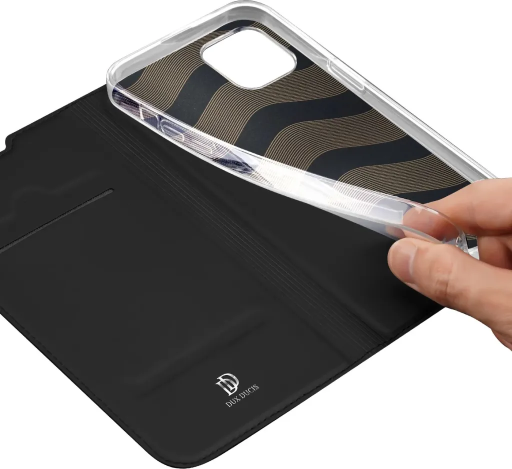 Mbështjellës Dux Ducis Skin Pro për iPhone 14 Plus, eko lëkurë, e zezë - 7