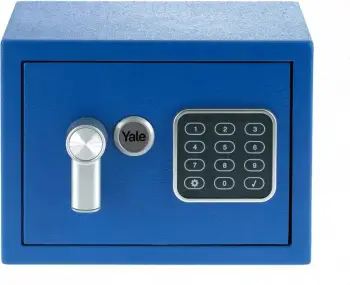 Kasafortë elektronike Yale, mini, e kaltër