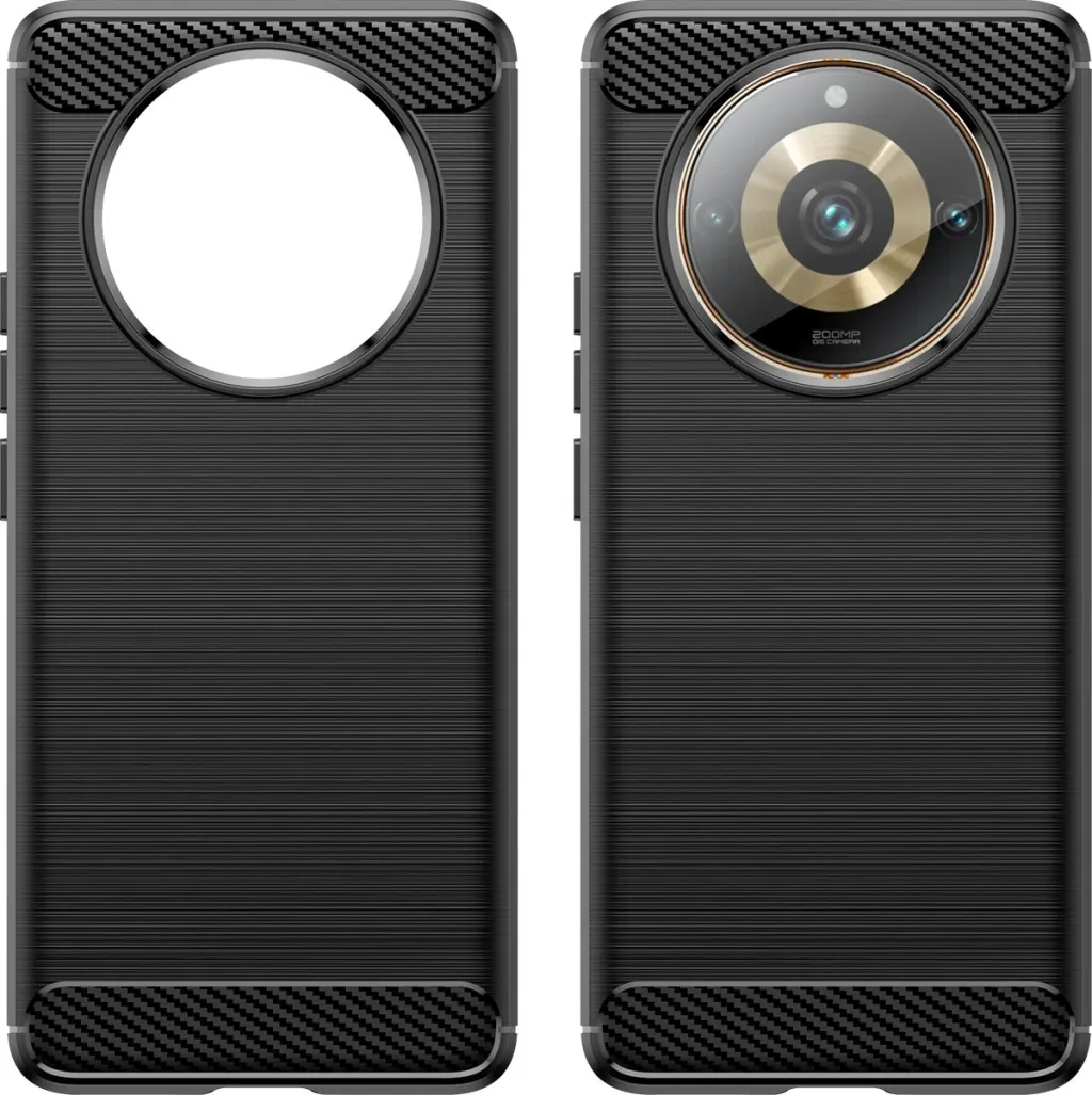 Mbështjellës Hurtel Carbon Case për Realme 11 Pro / 11 Pro+, i zi - 2