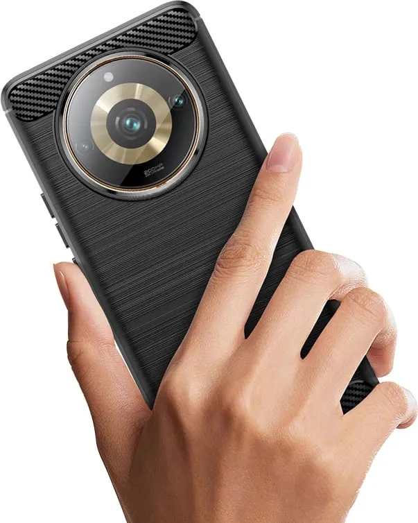 Mbështjellës Hurtel Carbon Case për Realme 11 Pro / 11 Pro+, i zi - 4