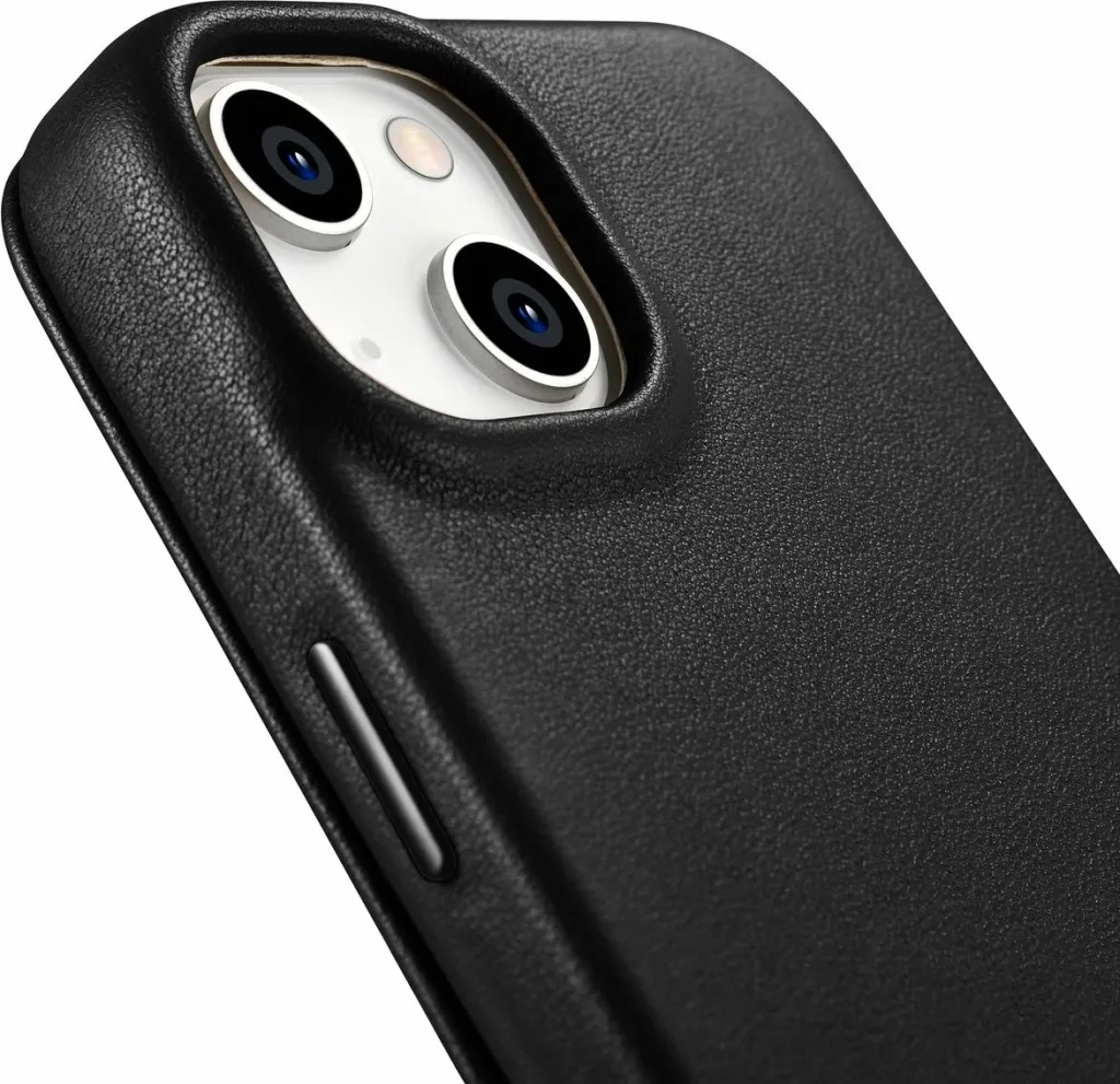 Mbështjellës iCarer CE Premium lëkurë për iPhone 14 Plus, MagSafe, i zi - 13