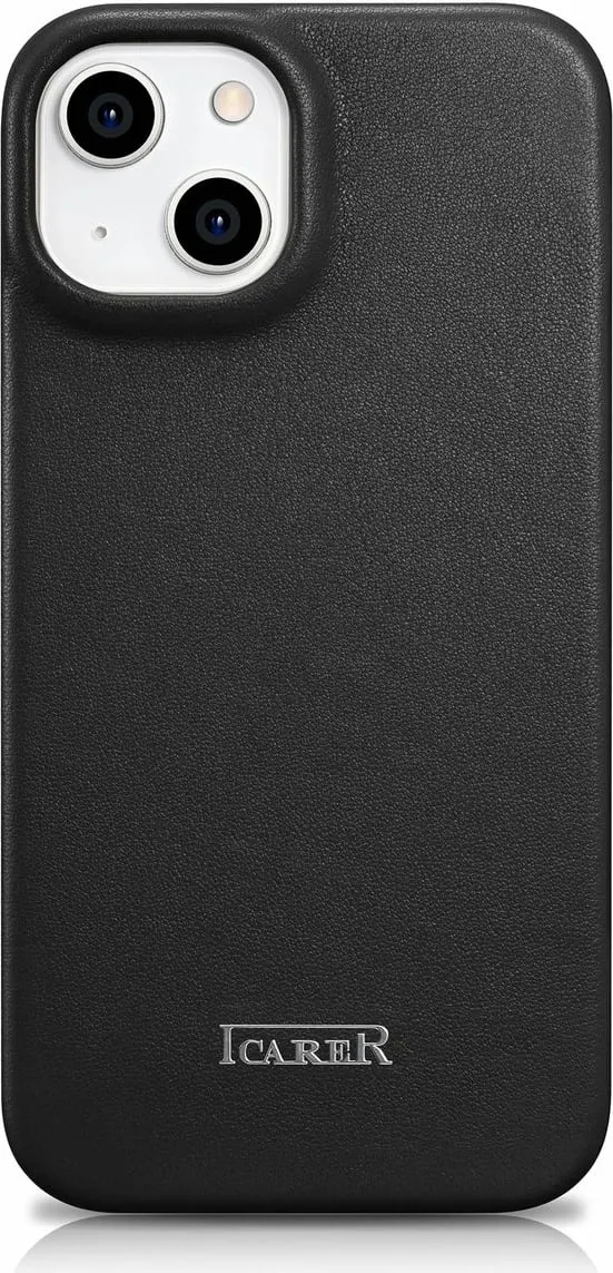Mbështjellës iCarer CE Premium lëkurë për iPhone 14 Plus, MagSafe, i zi - 3