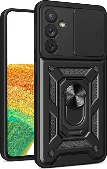 Mbështjellës Hurtel Hybrid Armor Camshield për Samsung Galaxy A34 5G, i zi