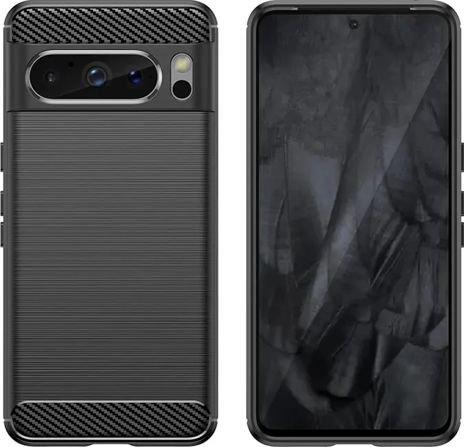 Mbështjellës Hurtel Carbon Case për Google Pixel 8 Pro, i zi - 2