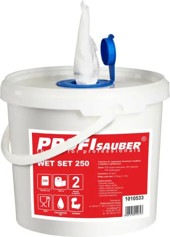 Set letrash të lagura Profi Sauber WET SET 250 me kovë dhe dozator, 256 copë