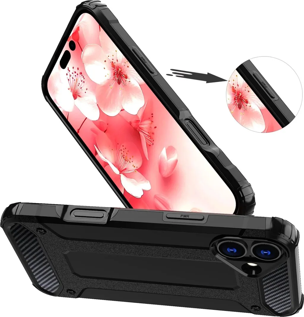 Mbështjellës Hurtel Hybrid Armor për iPhone 16e, Blu - 2