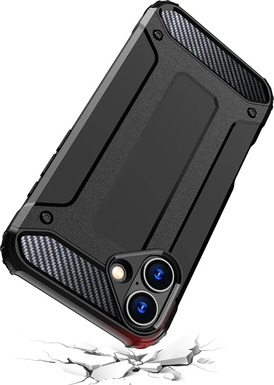Mbështjellës Hurtel Hybrid Armor për iPhone 16e, Blu - 5
