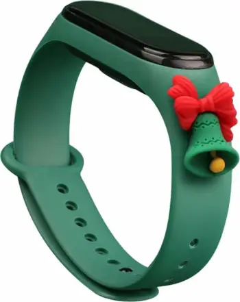Rrip silikoni Hurtel për Xiaomi Mi Band 5/6, dizajn festiv Krishtlindjesh, i gjelbër