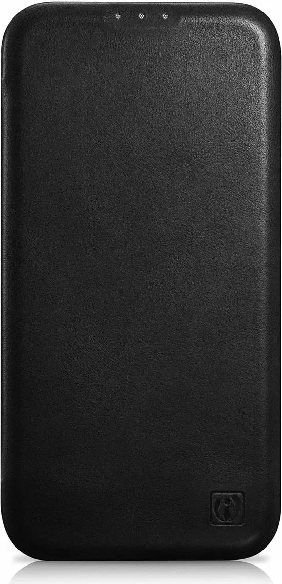 Mbështjellës iCarer Oil Wax Premium Leather Folio për iPhone 14 Plus, MagSafe, i zi - 2