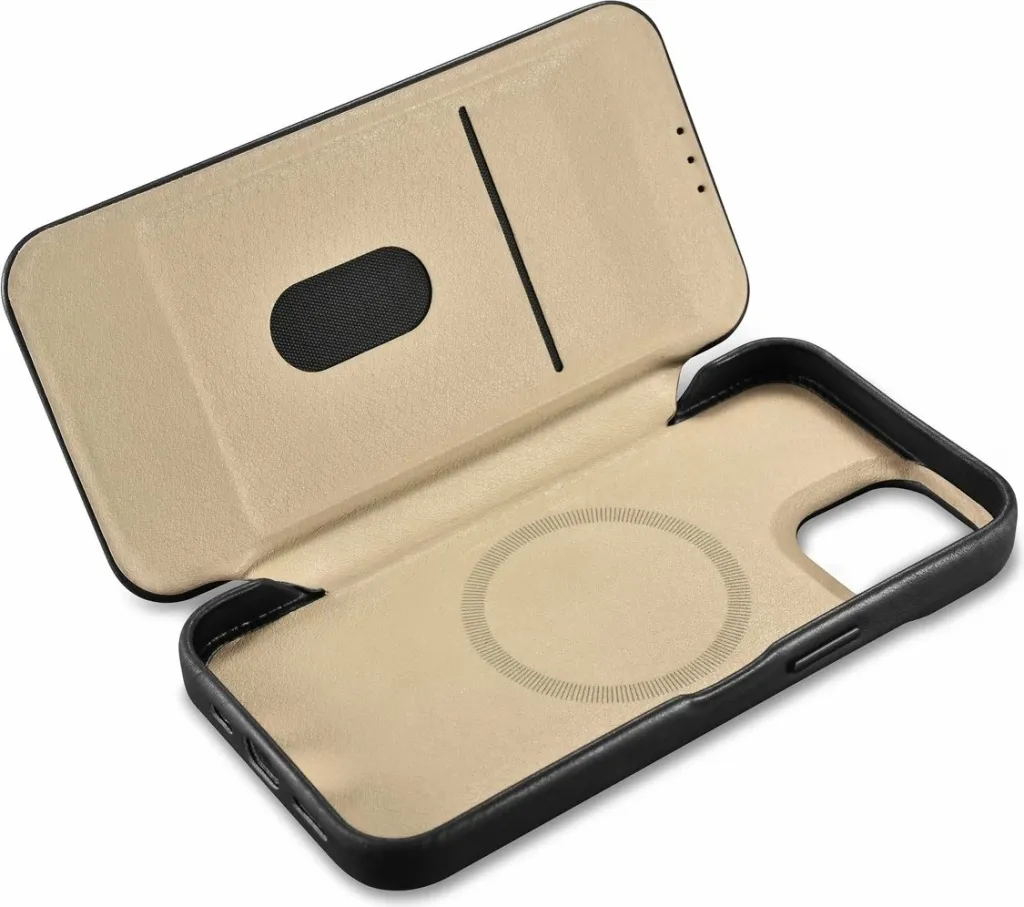 Mbështjellës iCarer Oil Wax Premium Leather Folio për iPhone 14 Plus, MagSafe, i zi - 14