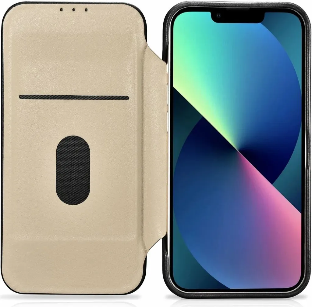 Mbështjellës iCarer Oil Wax Premium Leather Folio për iPhone 14 Plus, MagSafe, i zi - 16