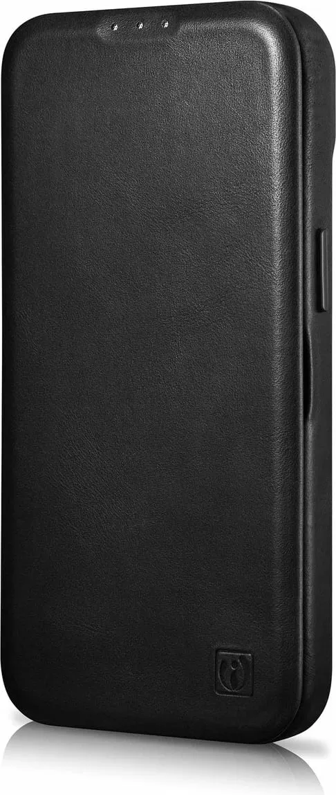 Mbështjellës iCarer Oil Wax Premium Leather Folio për iPhone 14 Plus, MagSafe, i zi - 6