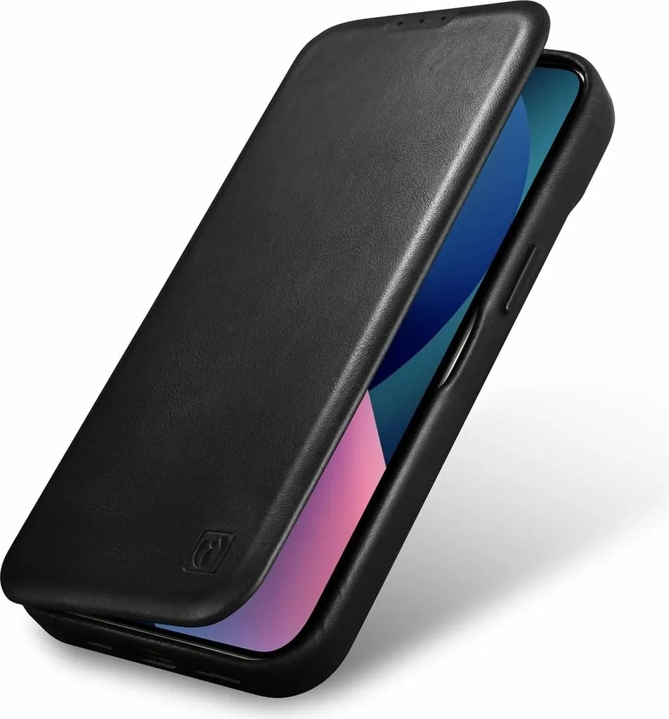 Mbështjellës iCarer Oil Wax Premium Leather Folio për iPhone 14 Plus, MagSafe, i zi - 8