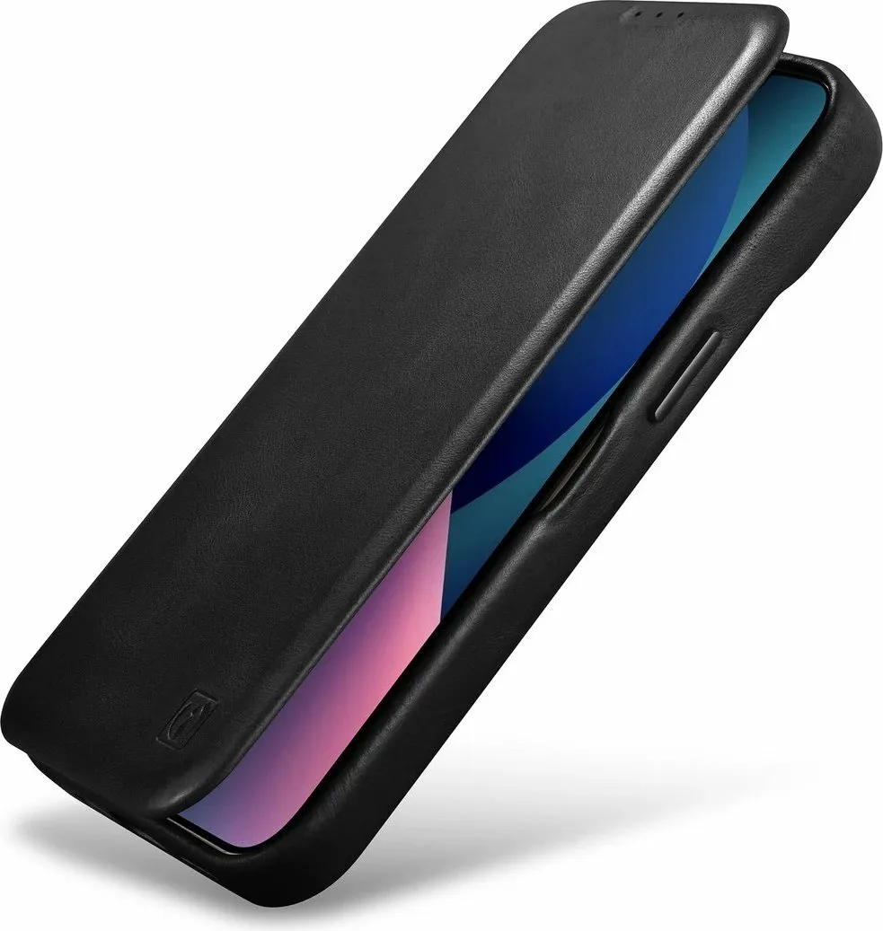 Mbështjellës iCarer Oil Wax Premium Leather Folio për iPhone 14 Plus, MagSafe, i zi - 9