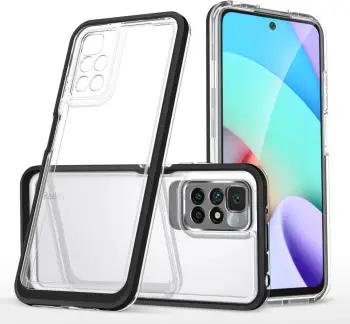 Mbështjellës Hurtel Hybrid Armor Clear 3 in 1 për Xiaomi Redmi 10, i zi/transparente