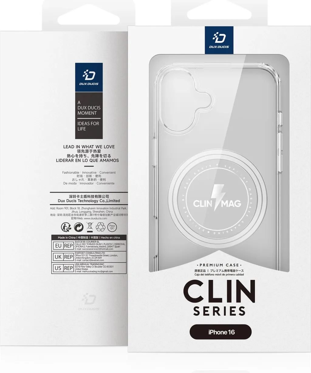Mbështjellës Dux Ducis Clin Mag për iPhone 16, MagSafe, Transparent - 4