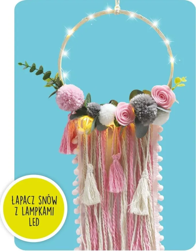 Set kreativ për kapëse ëndrrash Stnux Macramé, diametër 19 cm, me drita LED, shumëngjyrësh - 2