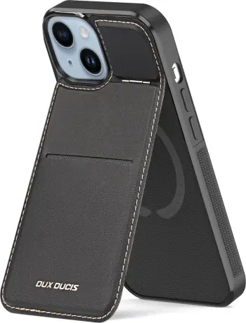 Mbështjellës Dux Ducis Rafi Mag për iPhone 15 Plus, me portofol, MagSafe, bllokues RFID, e zezë