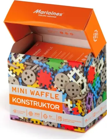 Lodra konstruktore Marioinex Waffle Blocks Mini, 300 pjesë, në kuti