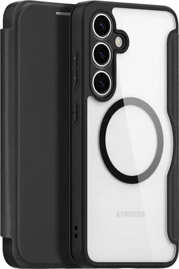Mbështjellës Dux Ducis Skin X Pro për Samsung Galaxy S25, me MagSafe dhe portofol, zi