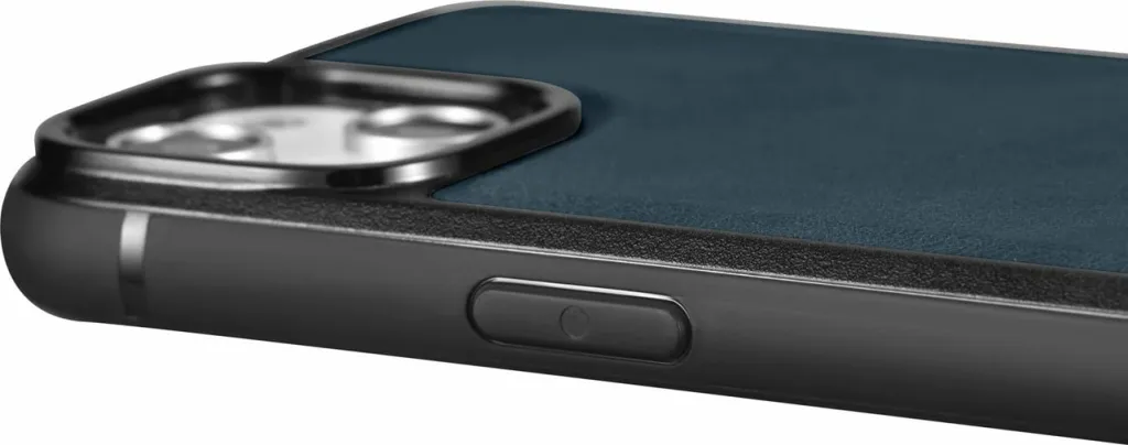 Mbështjellës iCarer për iPhone 14 Pro, lëkurë natyrale, Blu - 4