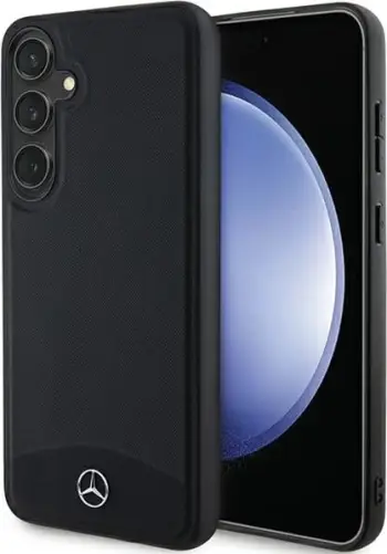 Mbështjellës Mercedes Leather Textured & Plain MagSafe për Samsung Galaxy S24, i zi