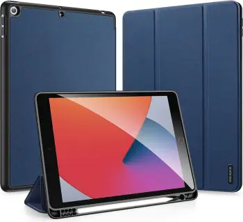 Mbështjellës tablet Dux Ducis Domo për iPad 10.2" (7/8/9 gen), me kapak dhe smart sleep, Kaltër