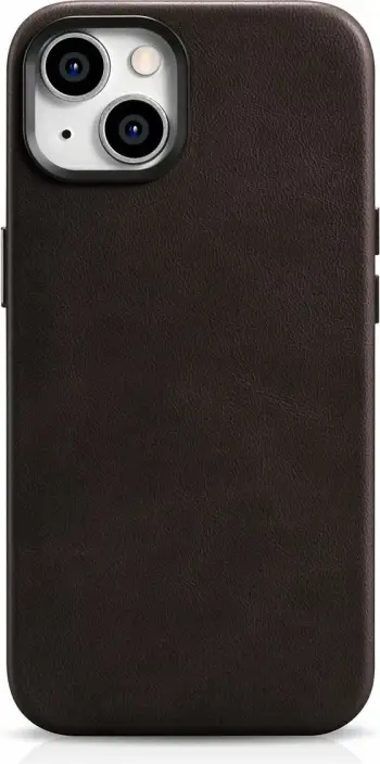 Mbështjellës iCarer Oil Wax Premium Leather me MagSafe për iPhone 14, Kafe