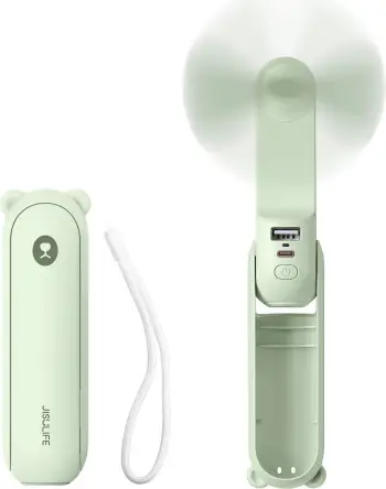 Ventilator dore Jisulife Handheld Fan Life8, 2000 mAh, USB, Jeshil