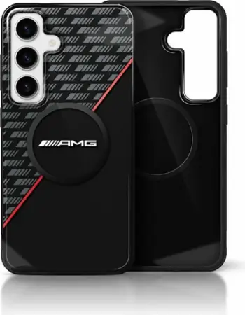 Mbështjellës AMG Double Layer Rhombs MagSafe për Samsung Galaxy S25+, i zi/kuq