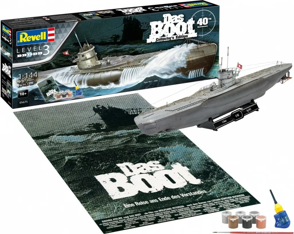 Model nëndetëse Revell Das Boot 1/144, Collector's Edition 40th Anniversary, e hirtë - 2