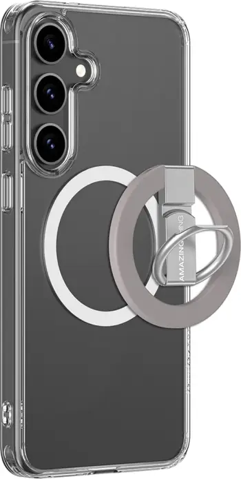 Mbështjellës AmazingThing Minimal Mag Case për Samsung Galaxy S25+, me unazë magnetike, Transparent