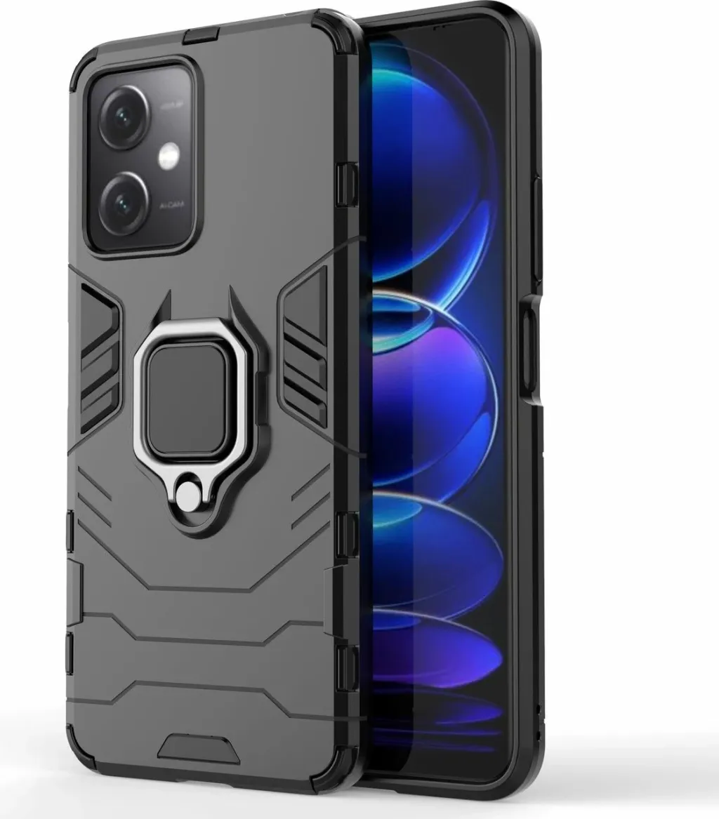 Mbështjellës Hurtel Ring Armor për Xiaomi Redmi Note 12 5G / Poco X5 5G, i zi - 1