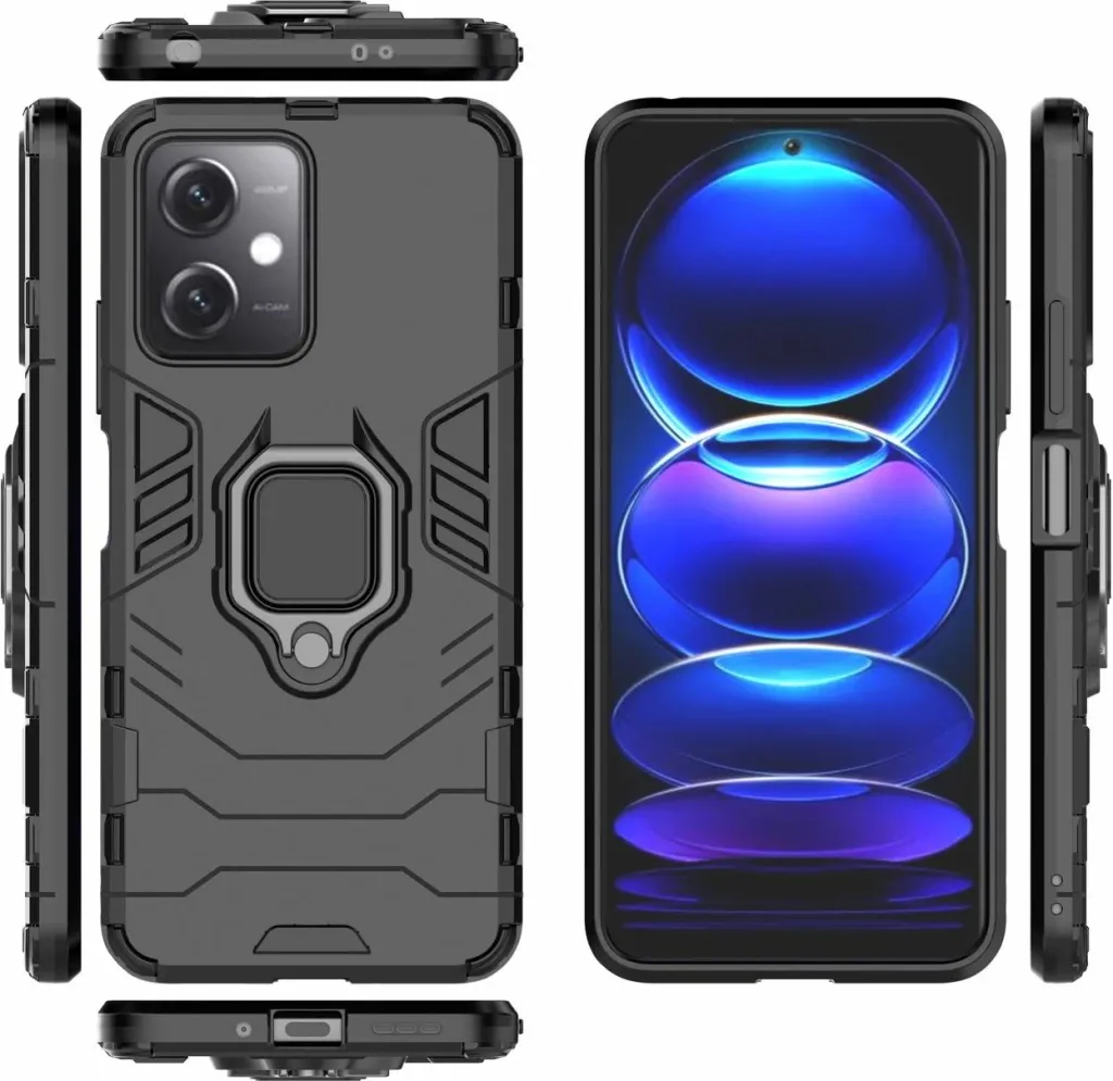 Mbështjellës Hurtel Ring Armor për Xiaomi Redmi Note 12 5G / Poco X5 5G, i zi - 3