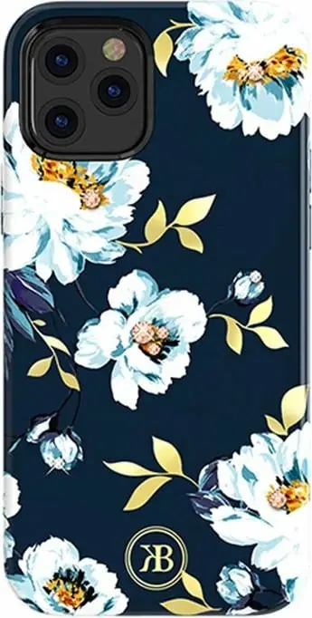 Mbështjellës Kingxbar Blossom për iPhone 12 Pro Max, kristale Swarovski, shumëngjyrësh (Gardenia), Blu