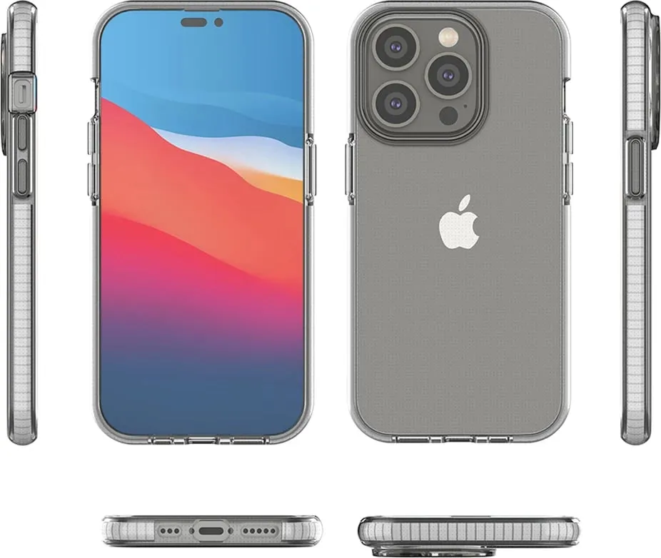 Mbështjellës Hurtel Spring Case për iPhone 14 Pro, TPU, i zi/transparente - 2