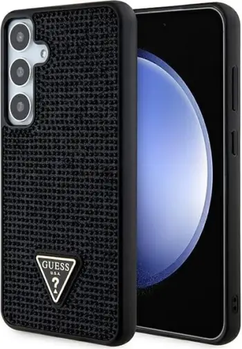 Mbështjellës Guess Rhinestone Triangle për Samsung Galaxy S24+, i zi