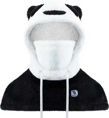 Balaklavë ski Qunature Panda, për fëmijë/të rritur, M, e zezë/e bardhë